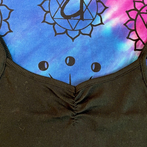 Rusched Black Ribbed Tanktop - Picture 4 of 6